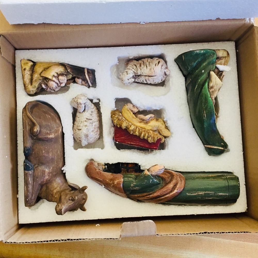 SLAH Santos Nativity Holy Family Set in Original Box Display Only